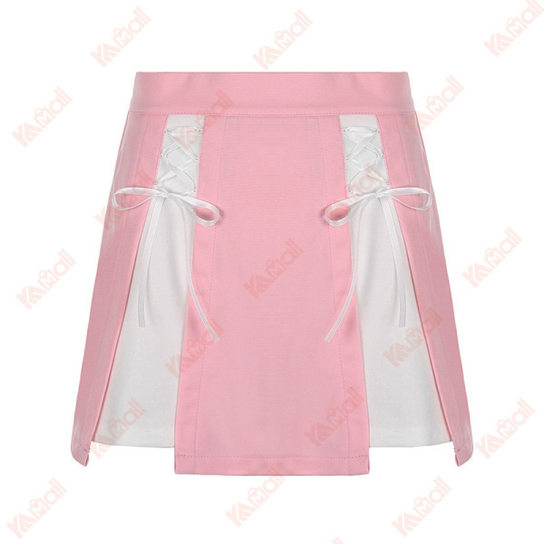 pink and white girl skirt